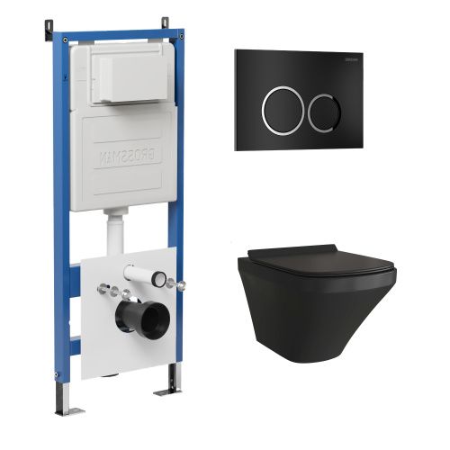 Инсталляция + кнопка смыва + унитаз Grossman Galaxy 97.4440BMS.01.210