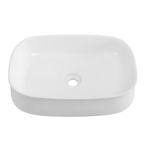 Раковина керамическая Cezares CZR-6582 60х40 накладная цвет белый без отверстий под смеситель