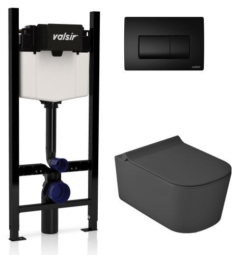 Комплект унитаз с инсталляцией и клавишей смыва Valsir KIT VSBM 5486NEMT Slim P1
