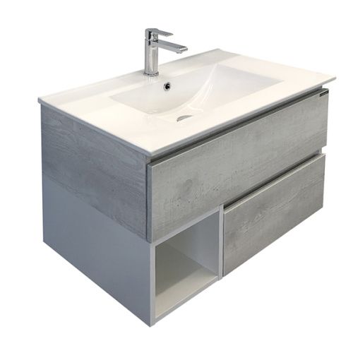 Тумба с раковиной Comforty Турин 00-00014889CF 80х50 подвесная цвет серый