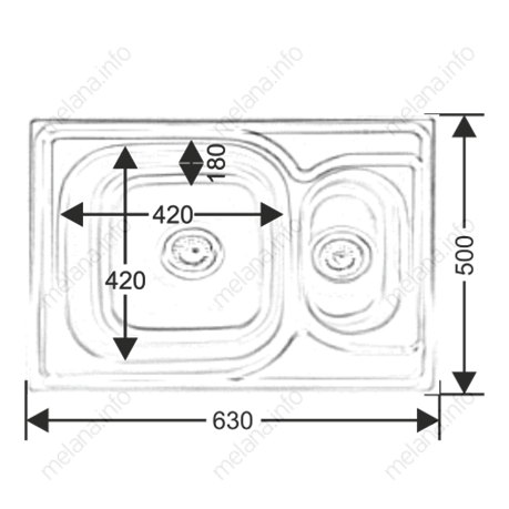 Кухонная мойка Melana 226 t (*10) 65х50 цвет хром поверхность полированная - фото 2