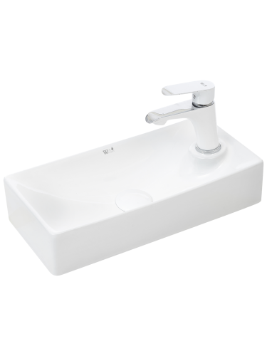 Раковина из сантехнического фаянса WeltWasser WW SK 10000004593 40х20 подвесная цвет белый 1 отверстие под смеситель