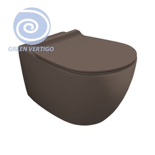 Чаша унитаза подвесная Simas Vignoni VI18VERT moka matt цвет коричневый без сиденья безободковая смыв торнадо