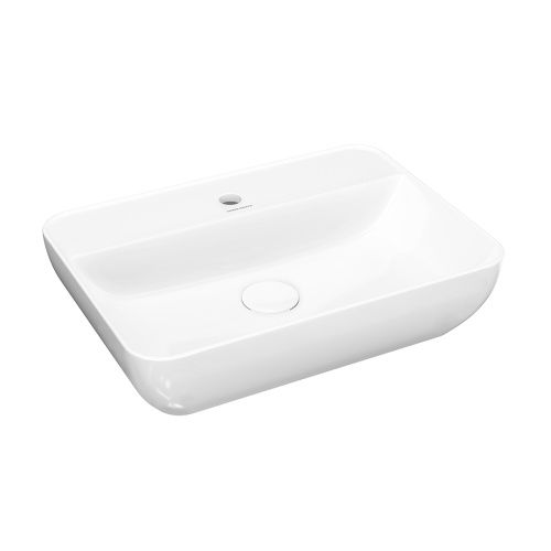 Раковина керамическая Kerama Marazzi PLAZA PLR.wb.55.1 60х40 накладная цвет белый 1 отверстие под смеситель
