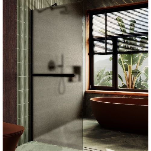 Душевая перегородка Maybah Glass MGD-710-6ш 110х195 стекло тонированное профиль черный