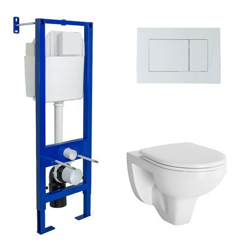 Комплект унитаз с инталляцией и клавишей смыва Berges АТОМ 042430