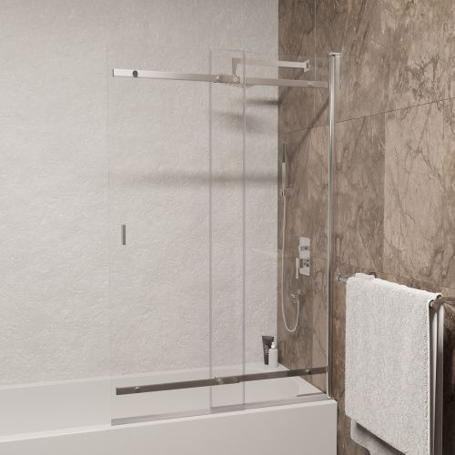 Душевая шторка на ванну RGW Screens 03114410-11 100х150 стекло прозрачное профиль хром ориентация универсальная