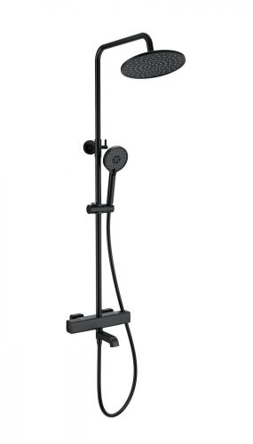 Душевая стойка Wonzon & Woghand Stay WW-A3007-T1-MB настенная цвет черный с термостатом