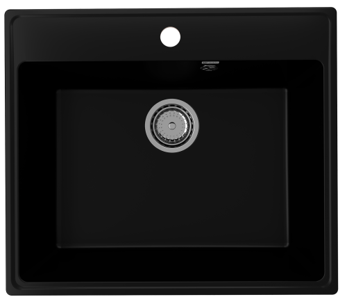 Кухонная мойка Ulgran Quartz Forte 580-07 60х50 цвет черный поверхность матовая
