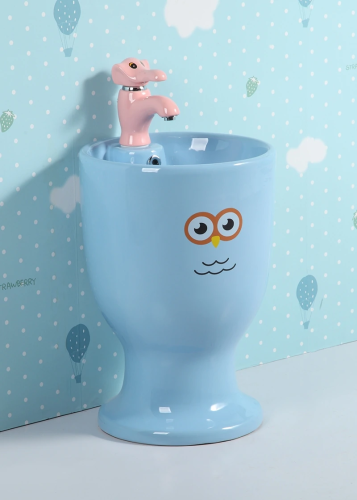 Раковина керамическая Gid Aventura 69914 40х40 напольная цвет голубой 1 отверстие под смеситель