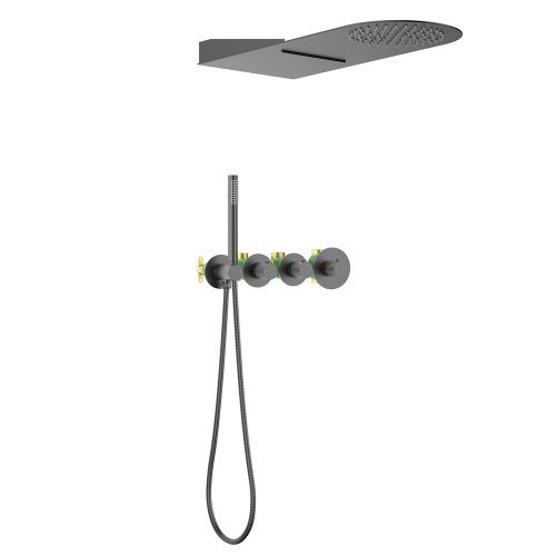 Душевая система Timo Saona SX-2350/18SM встраиваемая в стену цвет серый с термостатом