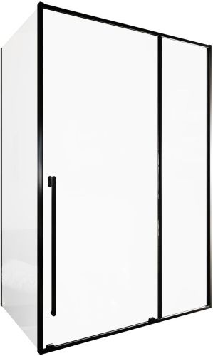 Душевой уголок Allen Brau Fantasy 3.11008.31 + 3.11012.31 140х80 стекло прозрачное профиль черный без поддона