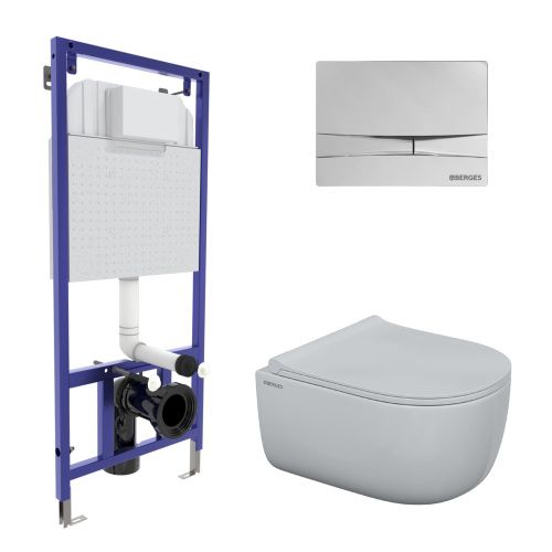 Комплект унитаз с инталляцией и клавишей смыва Berges NOVUM 047253