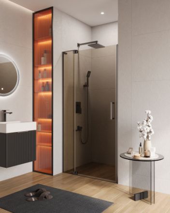 Душевая дверь Cezares SLIDER SLIDER-B-1-100/110-BR-GM 100х195 стекло тонированное профиль оружейная сталь