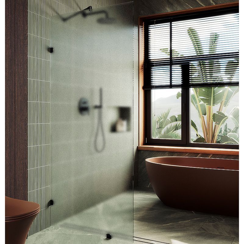 Душевая перегородка Maybah Glass MGD-268-6 80х195 стекло тонированное профиль черный