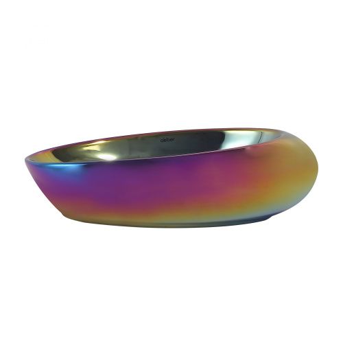 Раковина из сантехнического фаянса Abber BEQUEM AC2107Regen 50х30 накладная цвет хамелеон без отверстий под смеситель