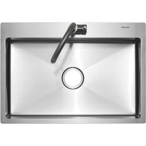 Кухонная мойка Melana ProfLine MLN-R7050H 70х50 цвет серый поверхность матовая