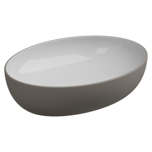 Раковина керамическая GSG Ceramic Design Easy EALAVOV55BI000/030 60х40 накладная цвет белый/бежевый без отверстий под смеситель