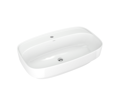 Раковина из сантехнического фарфора Kirovit Купер Вн Крв59 70х40 накладная цвет белый