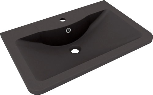 Раковина из искусственного камня Florentina Аллегро 700 10.020.00700.302 70х50 накладная цвет черный 1 отверстие под смеситель