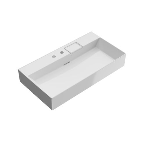 Раковина керамическая Kerama Marazzi LOGICA LO.wb.90.2 90х50 подвесная цвет белый 2 отверстия под смеситель