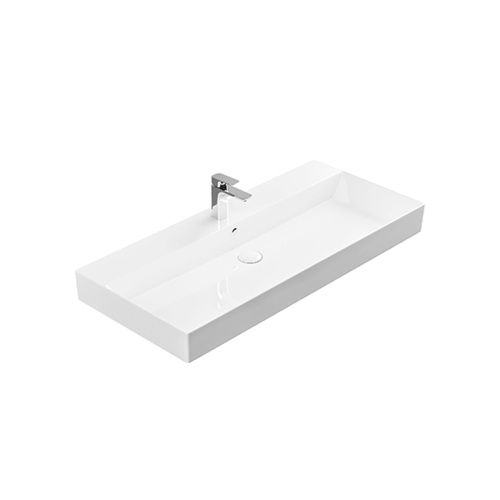 Раковина керамическая Dreja Stance 17100-KL 100х50 подвесная цвет белый 1 отверстие под смеситель