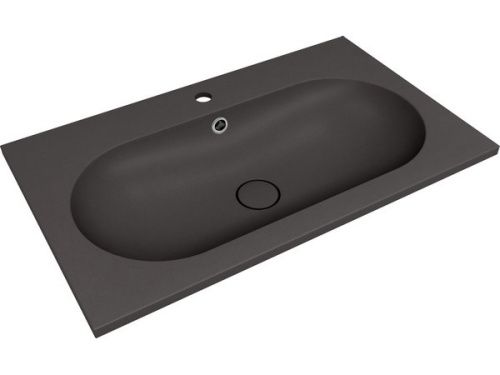 Раковина из искусственного камня Florentina Гавана 800 10.260.00800.302 80х50 накладная цвет черный 1 отверстие под смеситель