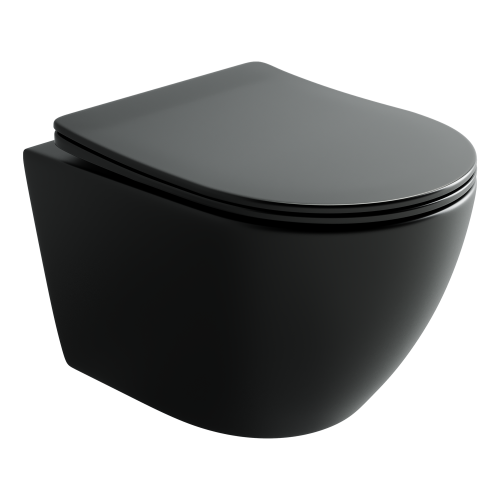 Унитаз подвесной Ceramica Nova UNO CN11001TMB черный с сиденьем микролифт смыв торнадо