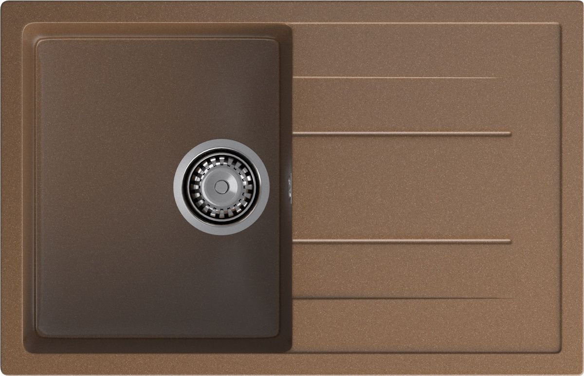 Кухонная мойка Granfest Quadro Q-780L терракот 75х50 цвет коричневый поверхность матовая