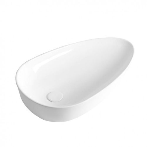 Раковина из сантехнического фаянса CeramaLux 7862-1 70х40 накладная цвет белый без отверстий под смеситель