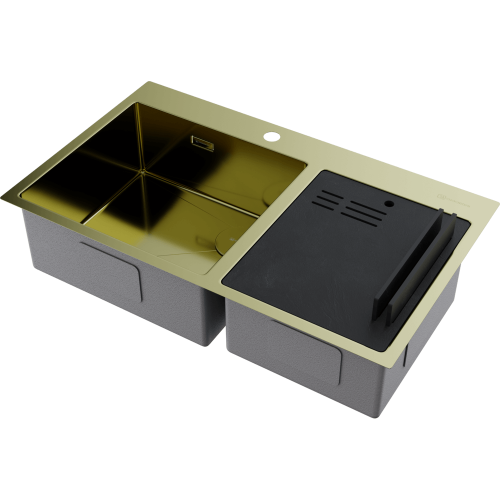 Кухонная мойка Omoikiri Akisame 86-2 Side 4997048 85х50 цвет золото