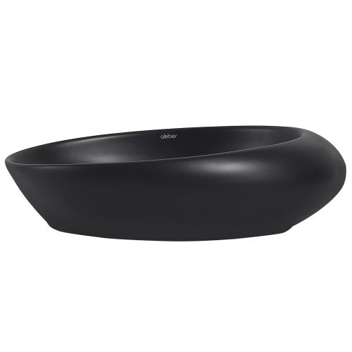 Раковина из сантехнического фаянса Abber BEQUEM AC2107MB 50х30 накладная цвет черный без отверстий под смеситель