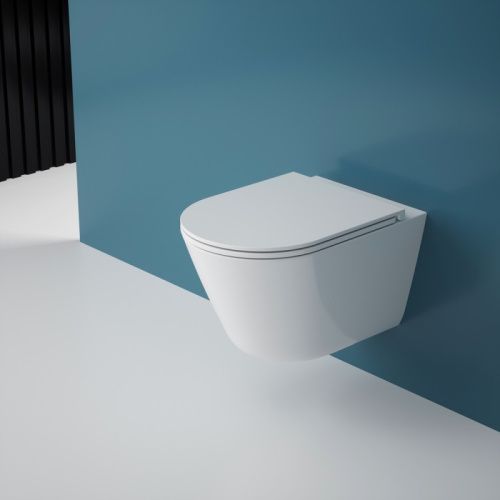 Унитаз подвесной Esbano CLAVEL-53T ESUPCLAV53TW белый с сиденьем микролифт безободковый смыв торнадо