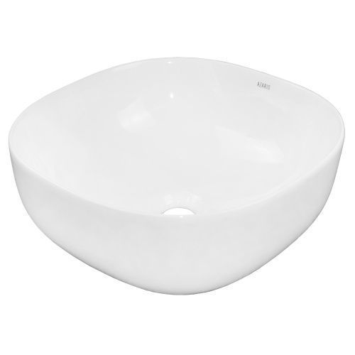 Раковина из сантехнического фаянса Azario AZ-2144 40 см накладная цвет белый без отверстий под смеситель