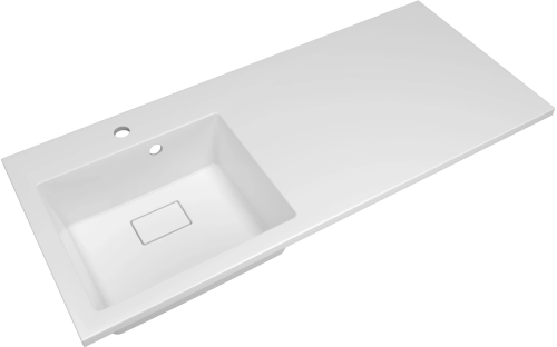 Раковина из искусственного камня Florentina Аванти 1100L 10.310.0L110.001 110х50 накладная цвет белый 1 отверстие под смеситель
