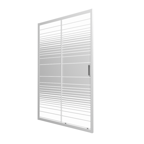 Душевая дверь Тритон Слайд Щ0000064613 120х185 стекло с рисунком профиль белый