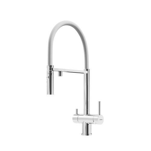 Смеситель для кухни Sancos Imola SC4010CHwh на мойку белый/хром