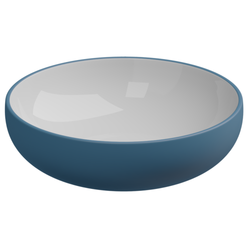 Раковина керамическая GSG Ceramic Design Easy EALAVRO45BI000/027 50х50 накладная цвет белый/синий без отверстий под смеситель