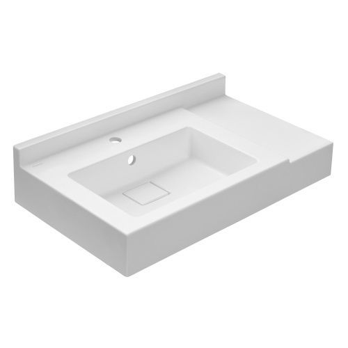 Раковина из искусственного камня Aquaton Сакура 1A71993KSK010 80х50 накладная цвет белый 1 отверстие под смеситель