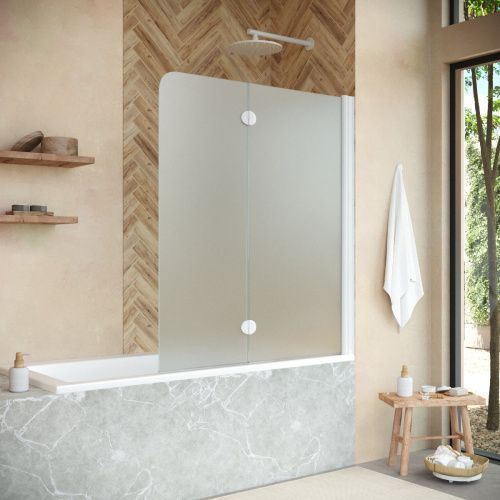 Душевая шторка на ванну Vegas-Glass E2V+E2V NOVO E2V NOVO 120 01 10 R 120х140 стекло матовое профиль белый ориентация правая