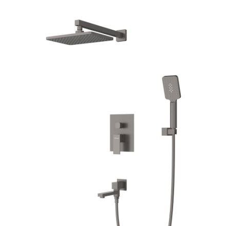 Душевая система Cezares SLIDER SLIDER-VDSET-GM встраиваемая в стену цвет оружейная сталь