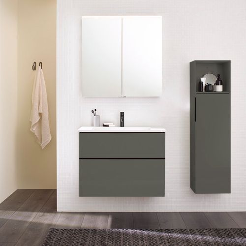 Тумба с раковиной Burgbad Eqio SHBT092F2010G0252C0001*1 90х50 подвесная цвет серый