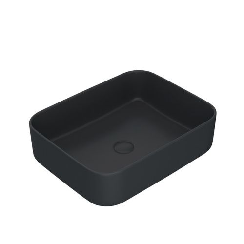 Раковина керамическая Iddis Bridge BRIBM05i27 50х40 накладная цвет черный без отверстий под смеситель