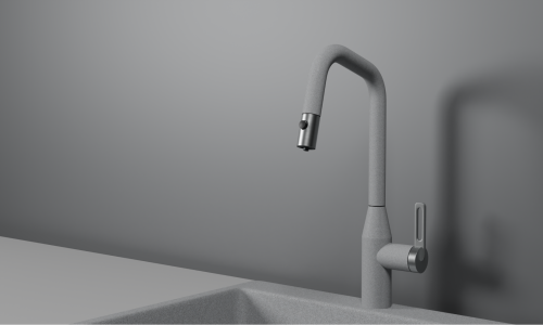 Смеситель для кухни Granula 8171, БАЗАЛЬТ на мойку серый