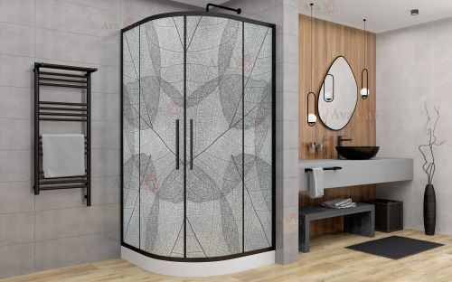 Душевой уголок AvaCan HB100MT 100х100 стекло матовое профиль черный без поддона