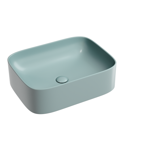 Раковина из сантехнического фарфора Ceramica Nova ELEMENT CN6052MLG 50х40 накладная цвет зеленый без отверстий под смеситель