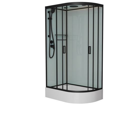 Душевая кабина Frank 143009 120х80 асимметричная с крышей ориентация левая