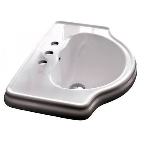 Раковина из сантехнического фарфора Kerasan Retro 103001*3 60х50 встраиваемая цвет белый 3 отверстия под смеситель