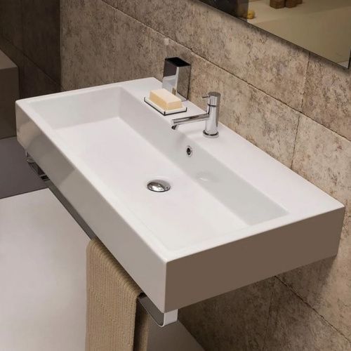 Раковина керамическая Globo Classic SCQ911.BI 90х50 накладная цвет белый 1 отверстие под смеситель