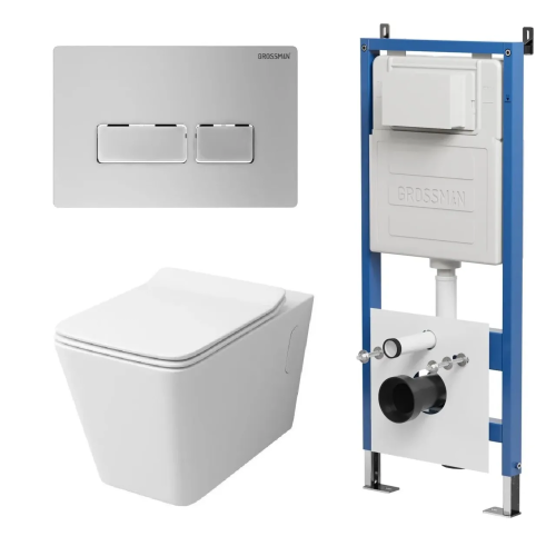 Инсталляция + кнопка смыва + унитаз Grossman Galaxy 97.4414S.03.110